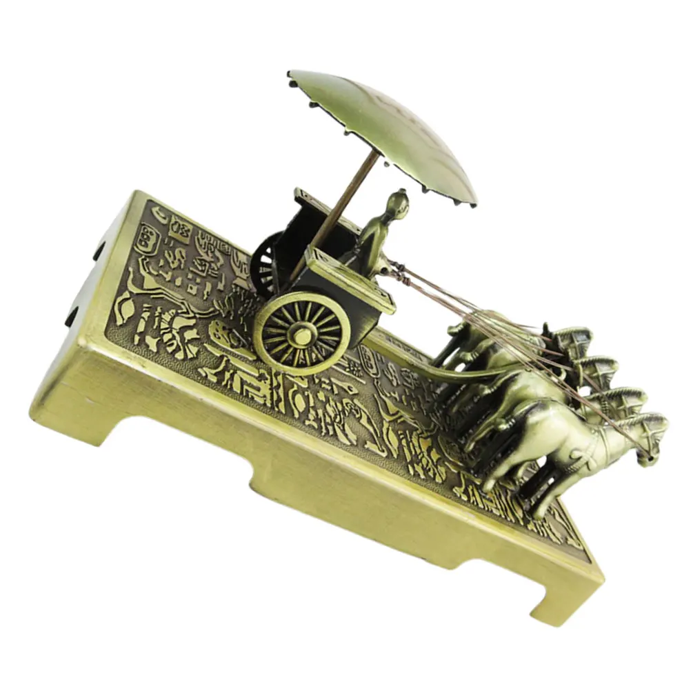 

Terracotta Warriors Horses Statue Decor Alloy Craft Indoor Tabletop Farmhouse Desk Accessories Retro Style Chinese Culture