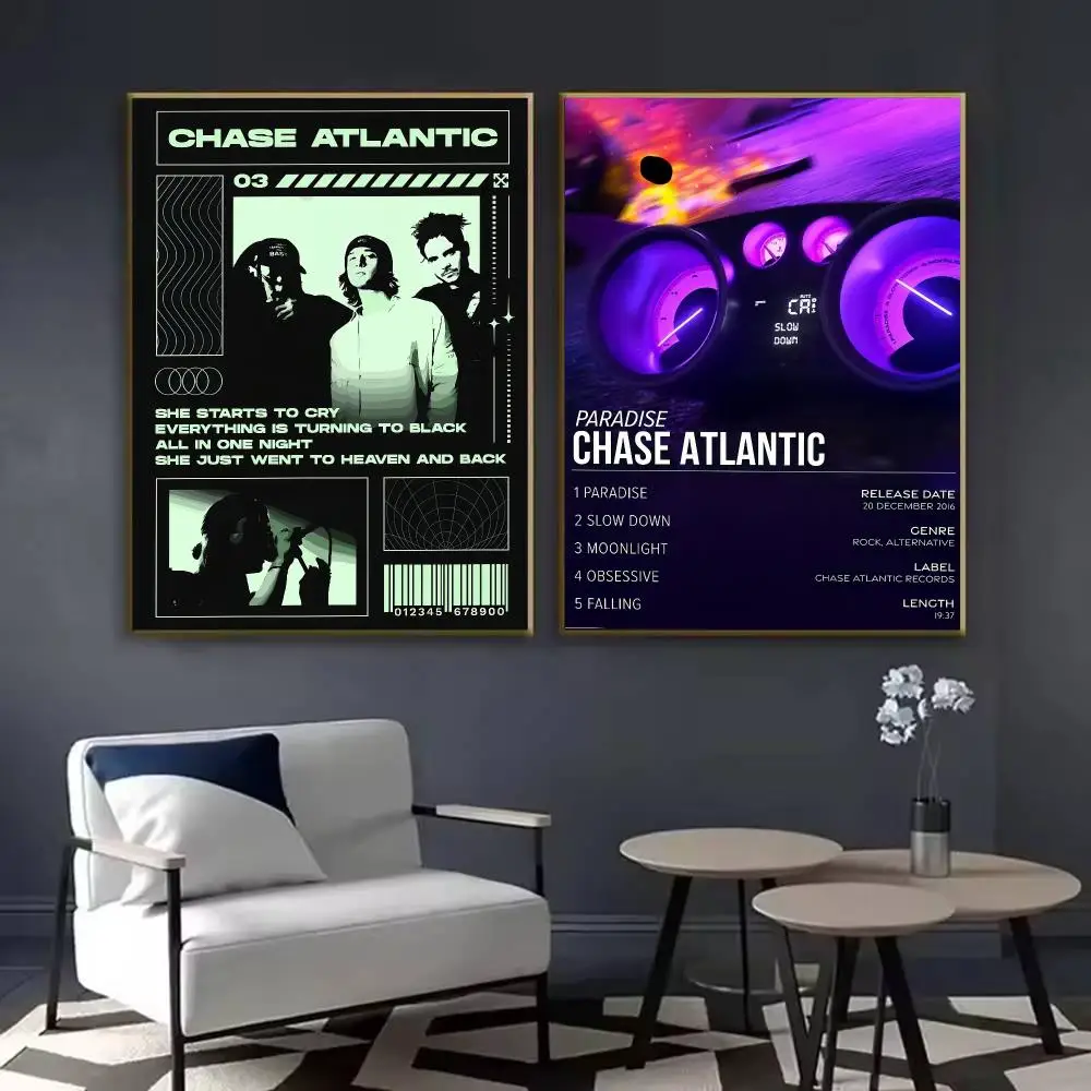 Popular C-Chase A-Atlantic Band Poster Waterproof Sticky Wall Art Print For Bedroom Living Room Hallway Bar Home Decor