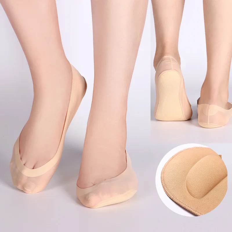 ถุงเท้าซิลิโคนแบบซ่อนสำหรับผู้หญิง ระบายอากาศได้ดี พร้อมแผ่นรองนวดเท้า รุ่น Summer 3D ป้องกันการหลุด