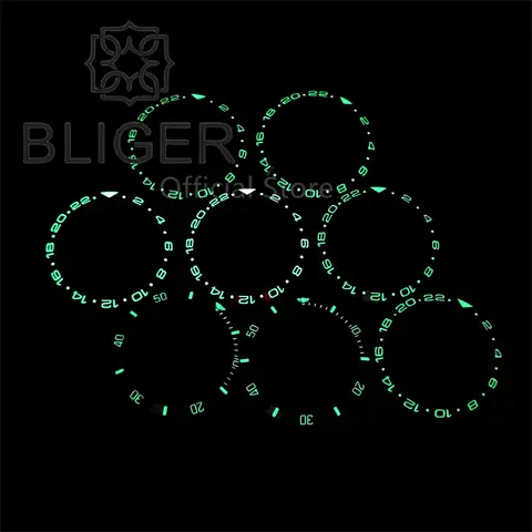 BLIGER 34mm/35mm diameter klockinfattning Super Vintage Fladdermus/Man Blå Röd Insats C3 Grön Lysande Passar 36mm/38mm S/U/B Klockboett 10 best sales 35 mm raminsats - №1