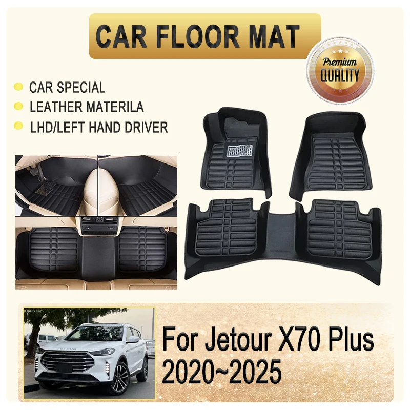 

Car Floor Mats For Jetour X70 Plus 2020 2021 2022 2023 2024 2025 Leather Pads Foot Carpets LHD Covers Carro Interior Accessories