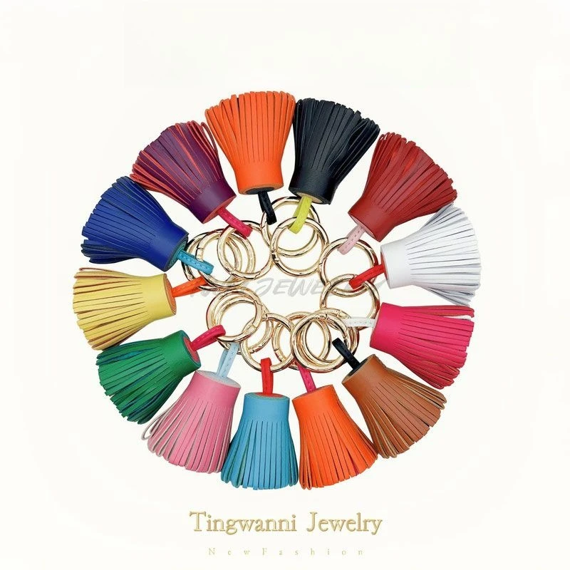 

Двухцветная кисточка из натуральной овчины, новый дизайн юбки травы ручной работы, подвеска для сумки, аксессуары для автомобильных ключей