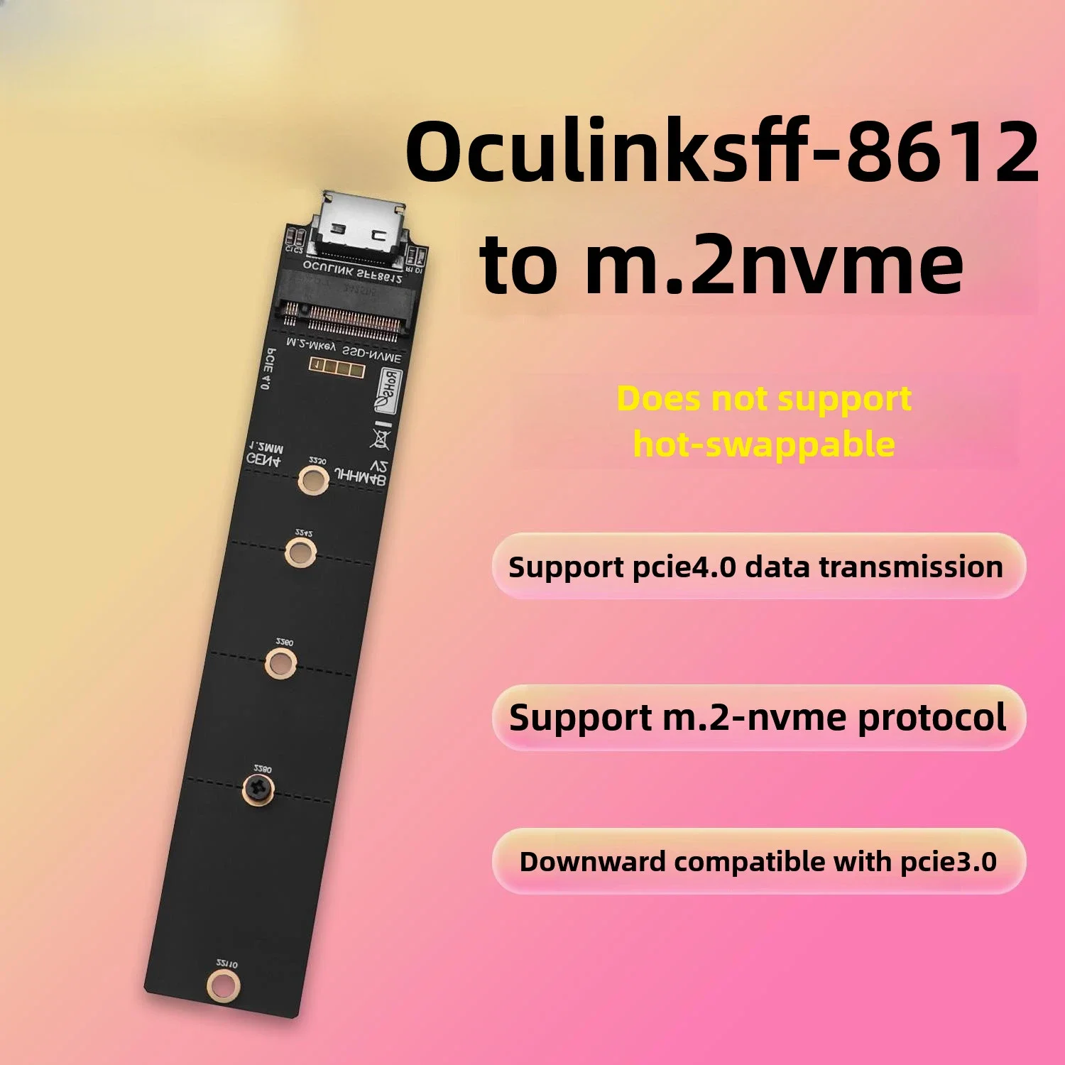 PCIE4.0 Oculink External M.2 Adapter Board Oculink SFF8612 To M.2-M Key Adapter SSD Hard Drive