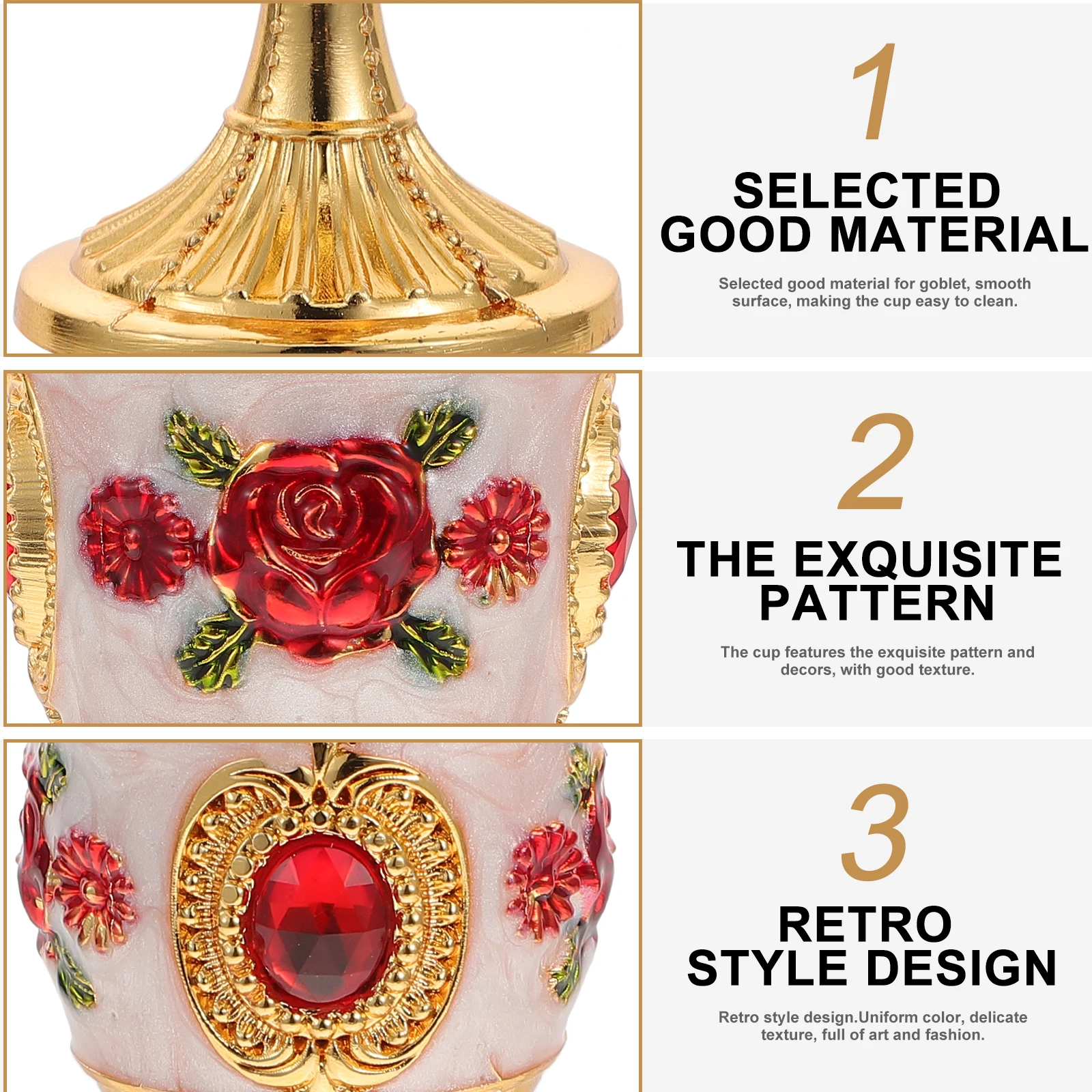 

Retro Wine Glass Cute Goblet Cup Decor Household Vintage Glassware Chalice Copper