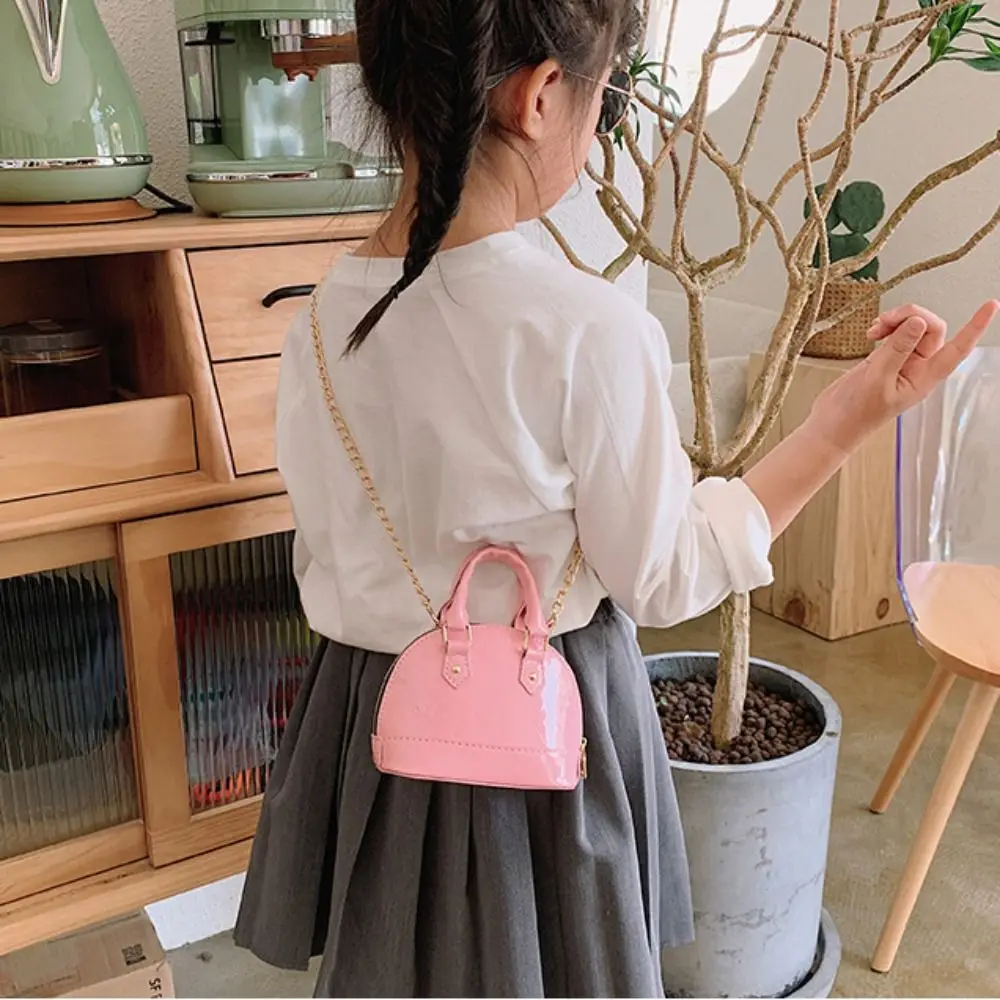 키즈 스타일 패션 핸드백 PU 미니 숄더백 작은 사첼 동전 지갑 어린 소녀 체인 크로스백