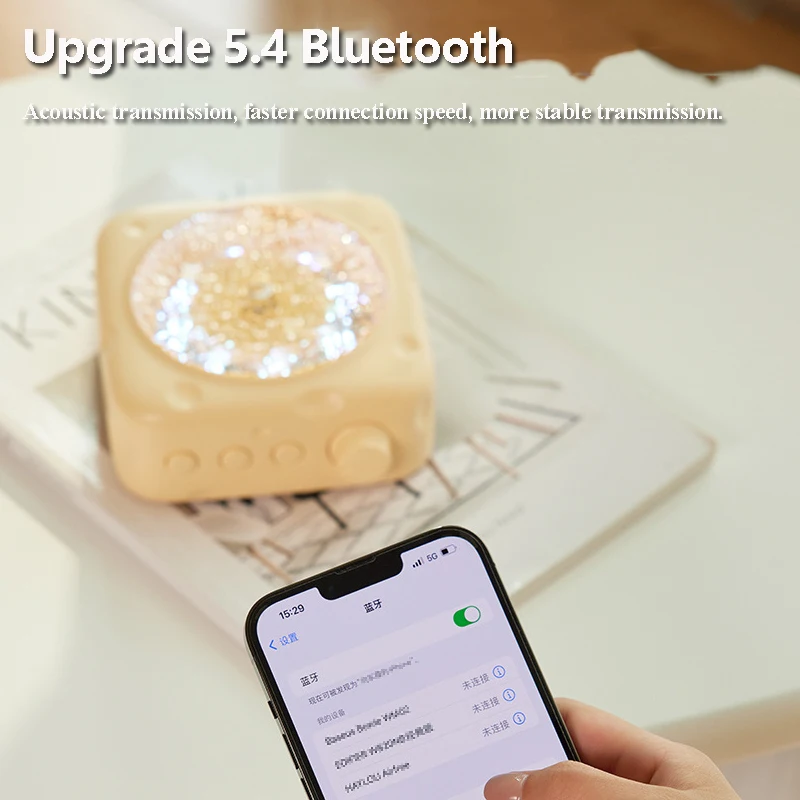 المحمولة موجة ضوء الإسقاط سمّاعات بلوتوث RGB مصباح لتهيئة الجو Hifi نظام الصوت اللاسلكية مشغل موسيقى MP3 هدية عيد ميلاد