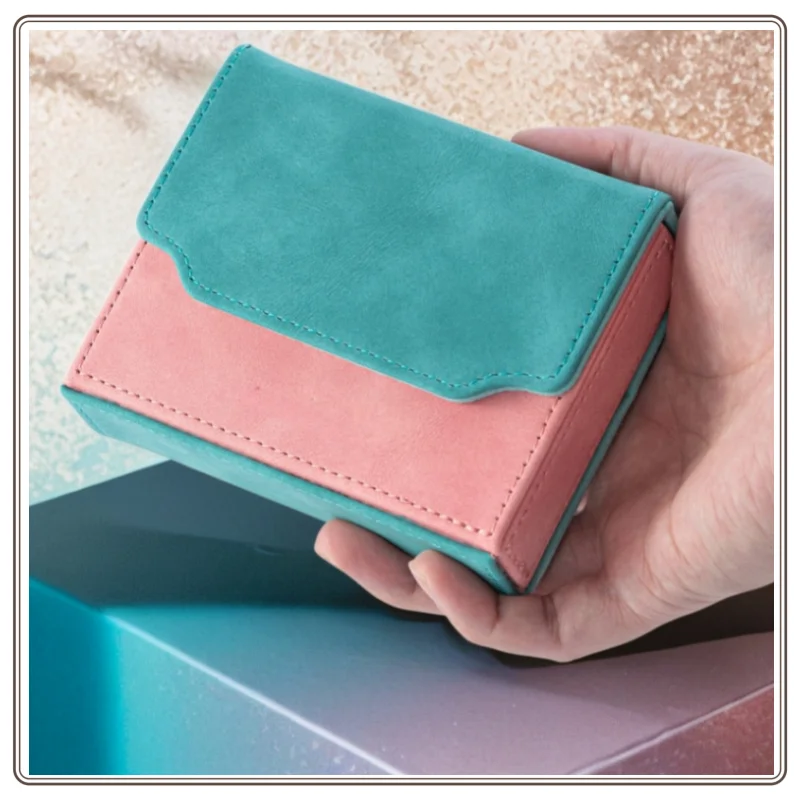 Original Portable Mini Card Holder Collection and Transaction Card Box TCG Small Capacity Supplementary Holder Card Box PU Box