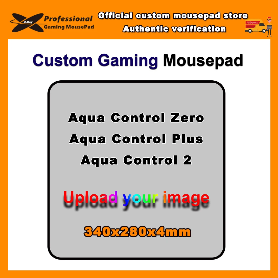 340x280x4mm Custom Xraypad AC2 aqua control 2 / aqua control Zero/ aqua control plus Gaming Mouse Pads Free stitched X-rayapad