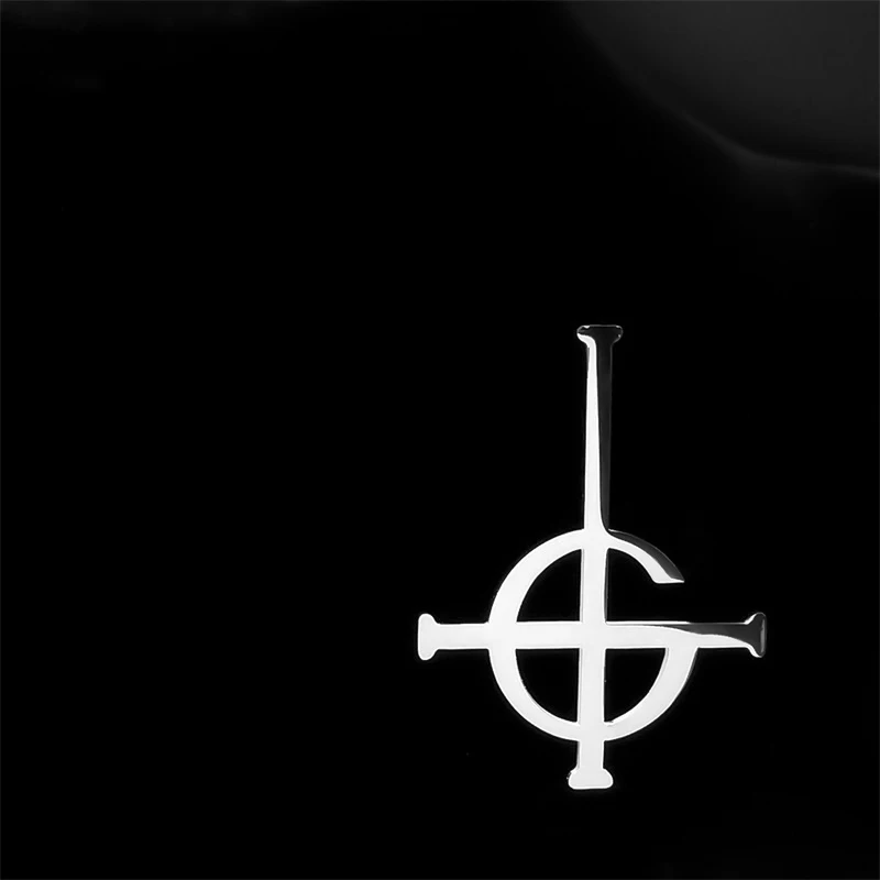 Ghost Band BC Stainless Steel Brooch Ghost Ghoul Nameless Cross Musical Band Mask Grucifix Brooches PINS Jewelry collar de ghost