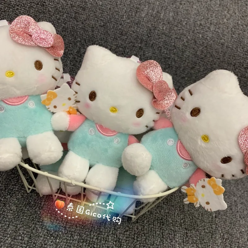 القوس التعادل مرحبا كيتي الدب المعانقة دمية المفاتيح قلادة كيتي الزخرفية سحر سانريو الكرتون أنيمي ألعاب من نسيج مخملي للفتيات هدية