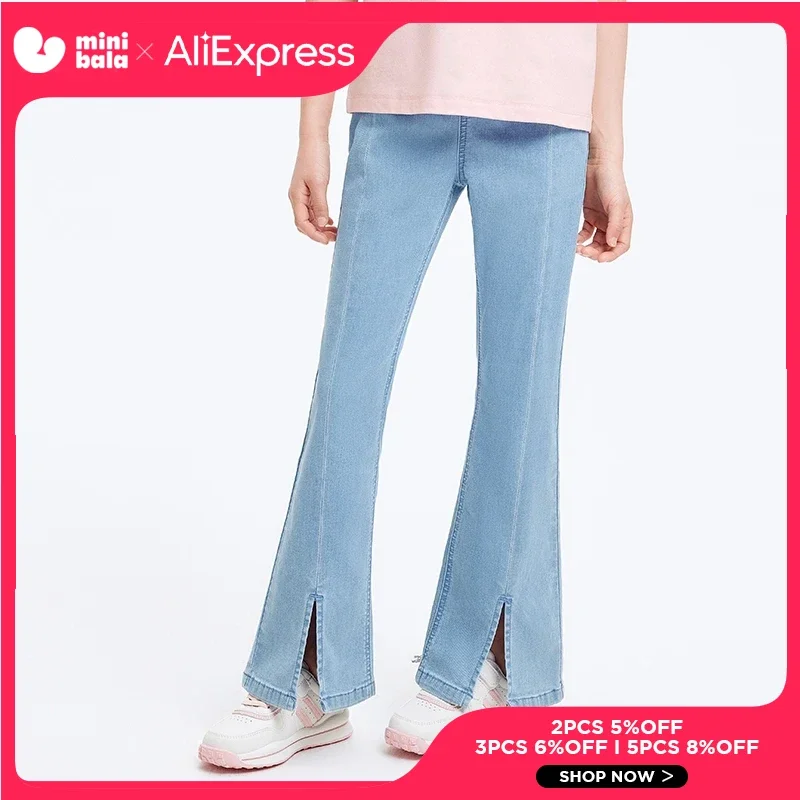 

Balabala Girls' Jeans 2025 Summer Thin Middle and Older Children's Long Trousers Stylish Flared Trousers Trendy