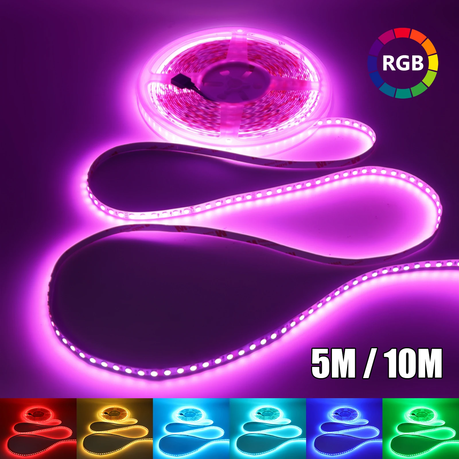 DC 12V 24V RGB LED-Streifen IP21 3535 120LEDs/M Flexibles Bandband TV-Hintergrundbeleuchtung 5M 10M/Rolle