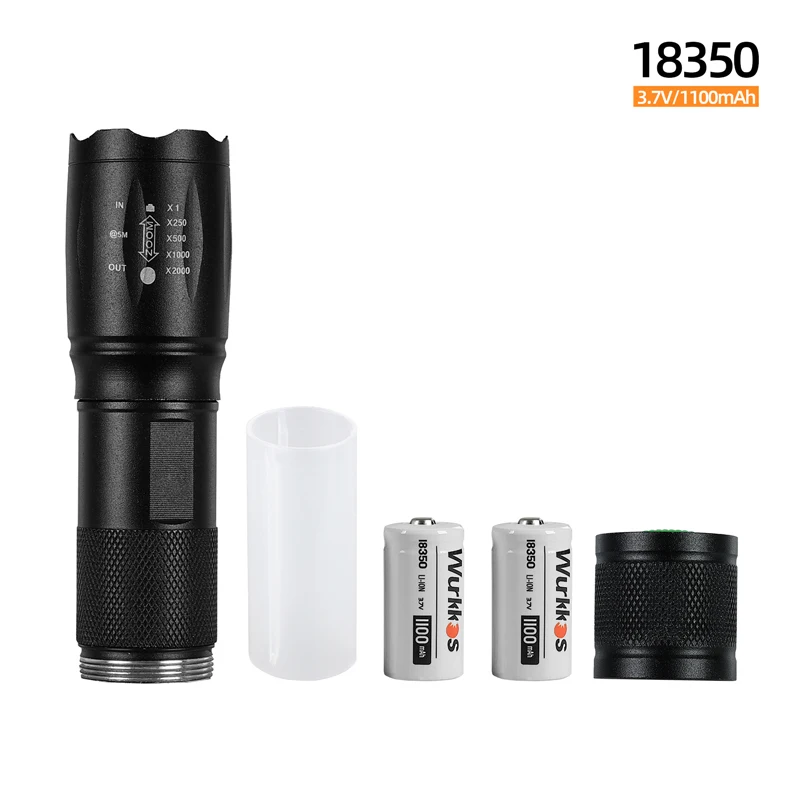 

2 шт., перезаряжаемые батареи 18350 3,7 в 1100 мАч с фонариком для HD15/FC11