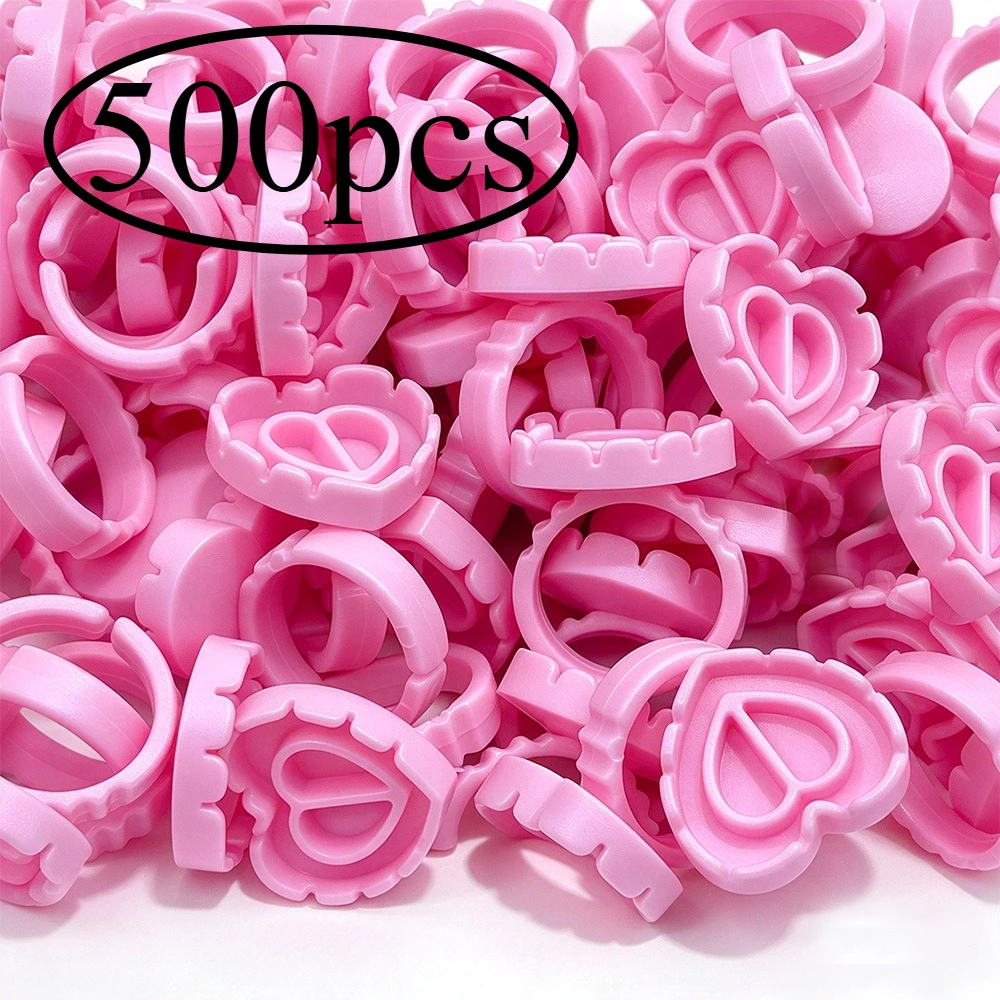 Eyelash Extension Look - 500Pcs Eyelash Glue Fan Cup Rings