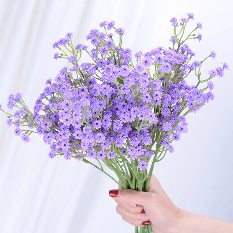 Artificial Baby Breath Flowers Fake Gypsophila Bouquets 10 Pcs Real for Wedding Decor DIY Home Party