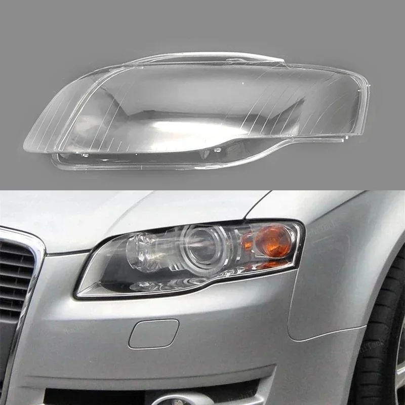 High Quality New Auto Headlamp Cover Transparent Lens Fit For Audi A4 B7 2006 2007 2008 Car Accessories Headlamp Lampshade Shell