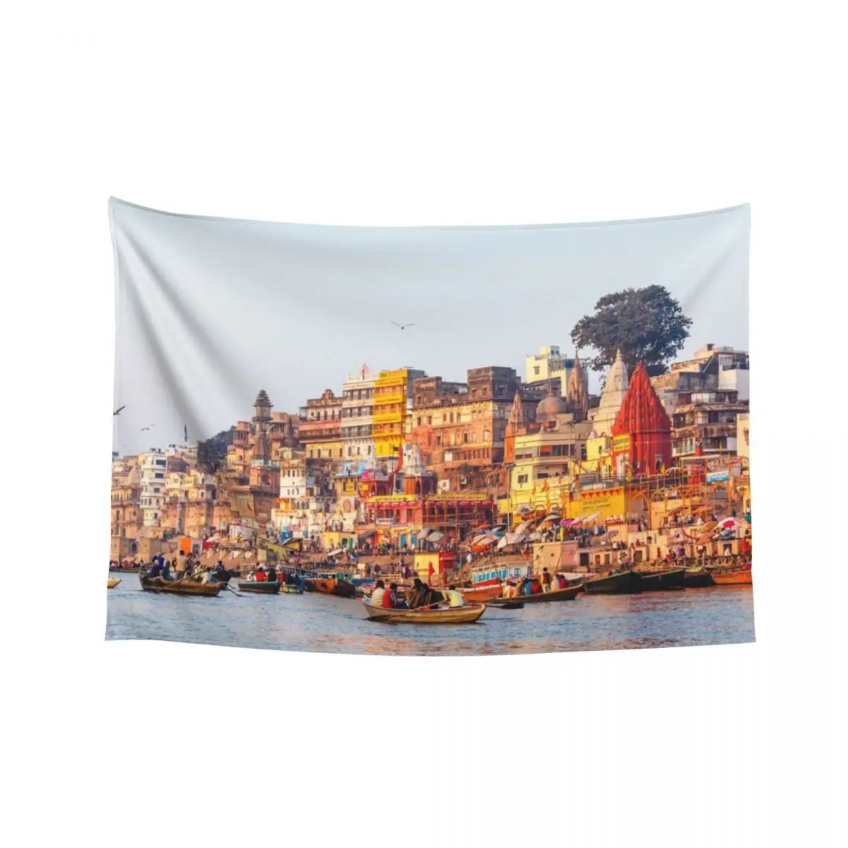 

Varanasi Ghats Tapestry Decoration Aesthetic Room Decorator Decorative Wall Murals Tapestry