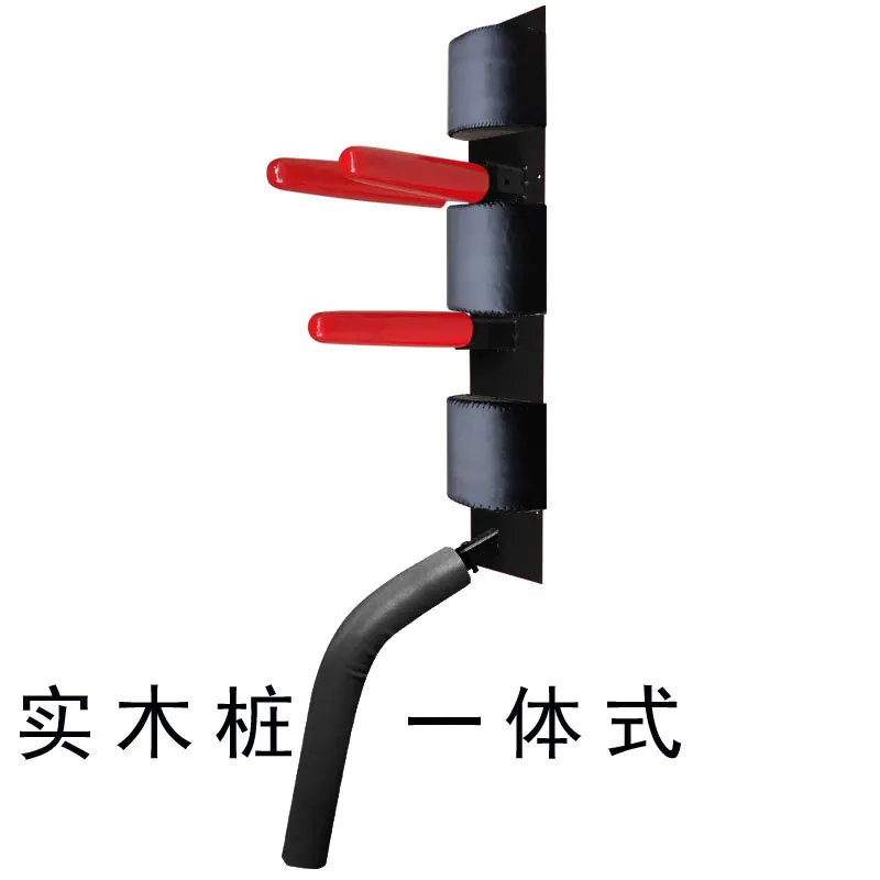 Wall‑Mount Spring Dummy with Sweep Leg Function, Simple Wing Chun Jeet Kune Do Bamboo Training