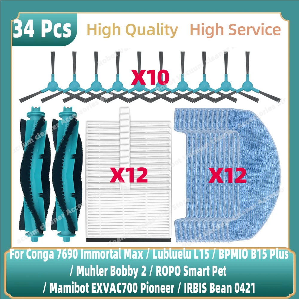 Ajuste para Conga 7690 Immortal Max/Bluelu L15/ BPMIO B15 Plus/Mmamibot EXVAC700 Pioneer/IRBIS Bean 0421 Accesorios