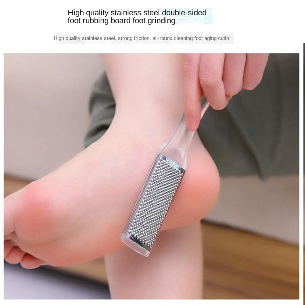 Durable Silver Foot Sander Stainless Steel Non Slip Foot Rasp Comfortable Handle Pedicure Tool for Feet