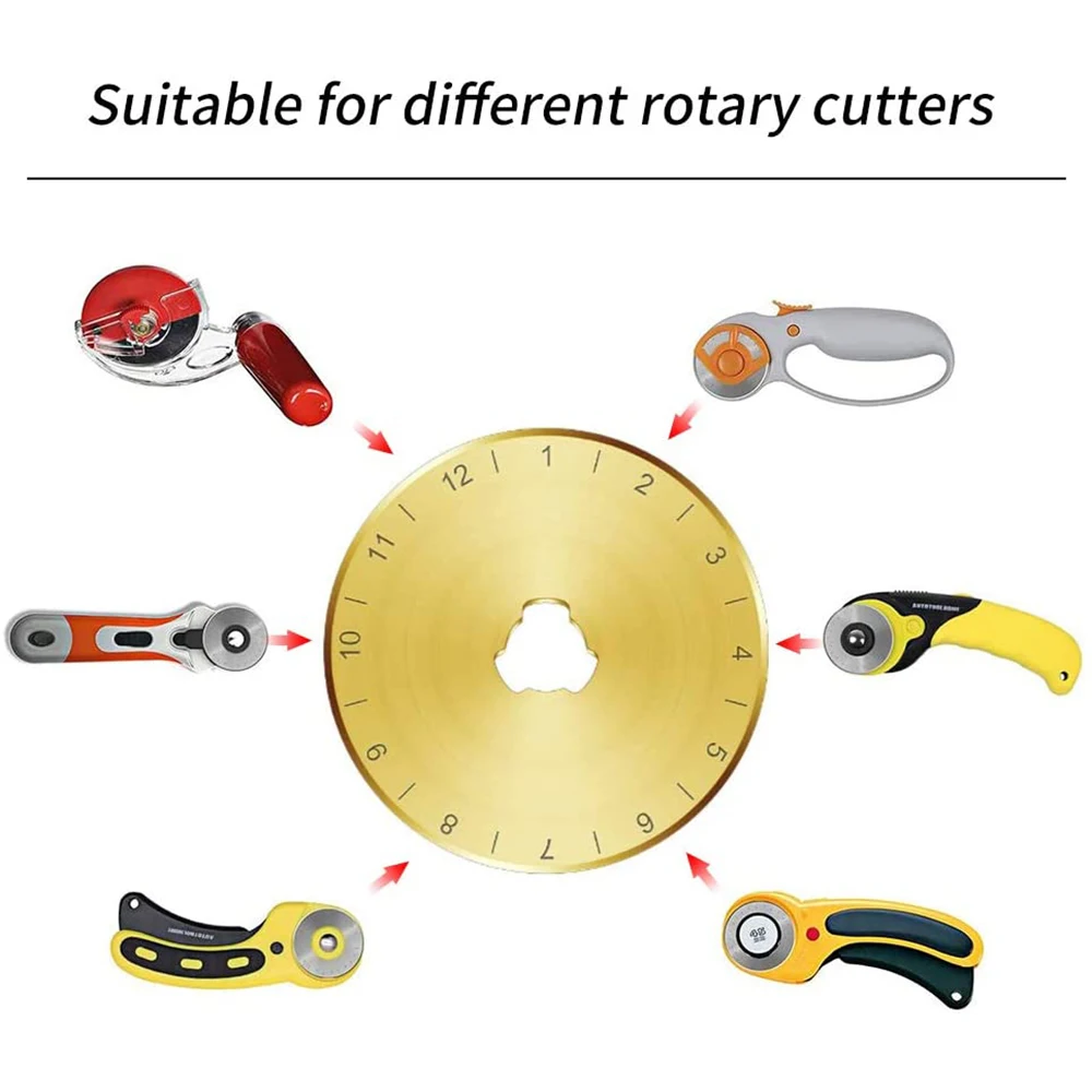 Titanium SKS-7 Rotary Cutter Blades 45mm Replacement Blades with Storage Case for Quilting Scrapbooking DIY Sewing Art Crafts