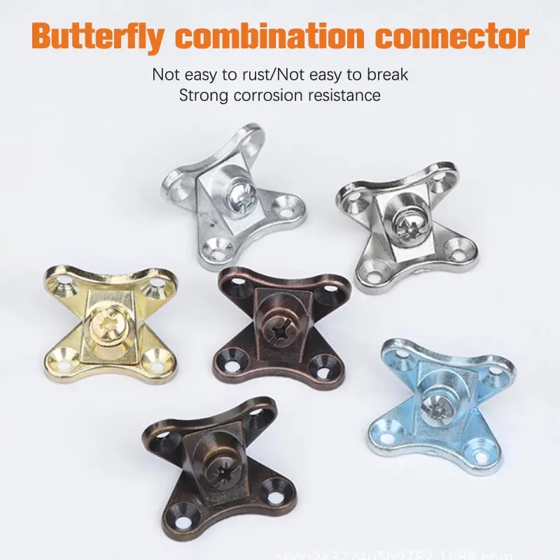 Butterfly Corner Brace Bracket Removable Right Angle Shape Support Connector Bracket with Screws Stainless Steel Corner Brace