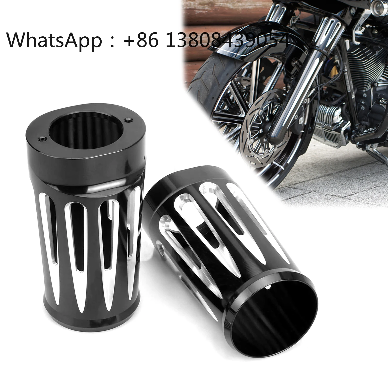 

New Motorcycle Billet Front Fork Slider Cover Black High Performance for 1980-up Touring Road King FLHR Freewheeler FLRT Road