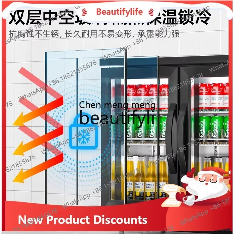 Bar Counter Refrigerated Display Cabinet Commercial Bar Refrigerator Beverage Cabinet Wine Preservation Freezer ss26