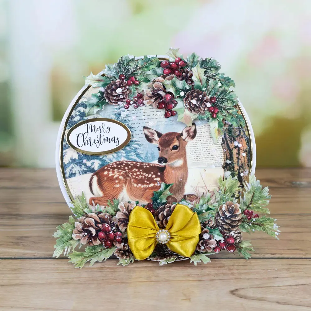 Costruisci un bouquet Pigna Fiore Mese Pigna Buon Natale Swag Metallo Fustellatura Timbro Scrapbook Stencil Foto Album fai da te