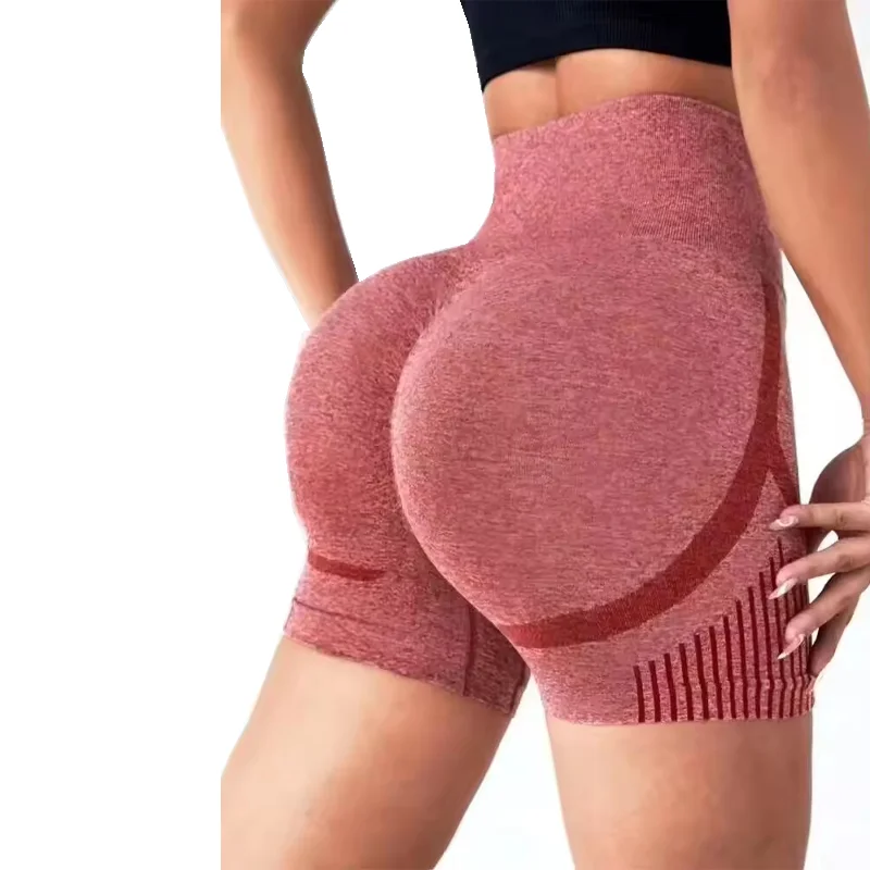 Pantalones cortos de Yoga transfronterizos miel glúteos deportes cintura alta Abdomen estiramiento ajustado antideslumbrante Fitness de secado rápido