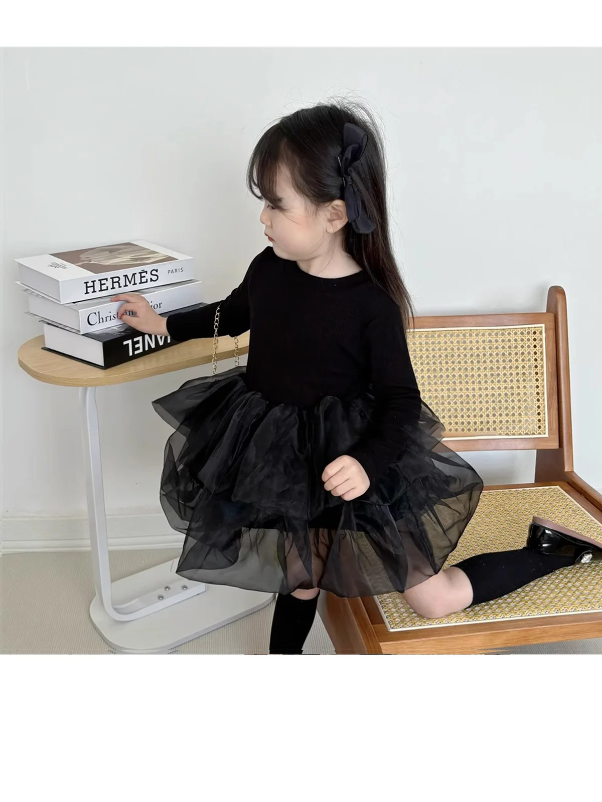 Frühling Herbst Langarm Prinzessinnenkleid für Mädchen, Schülerinnen-Tüllkleid, Leichtes, Bequemes Kinder-Freizeitkleid – Detail 12