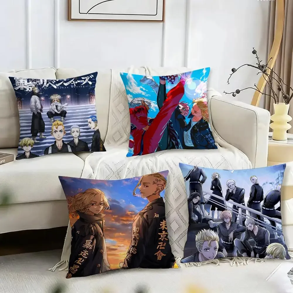 Tokyo R-Revengers Cushion Cover Pillow Case Short Plush Square Throw Pillow Covers Pillowcase Sofa Home Decor Gift
