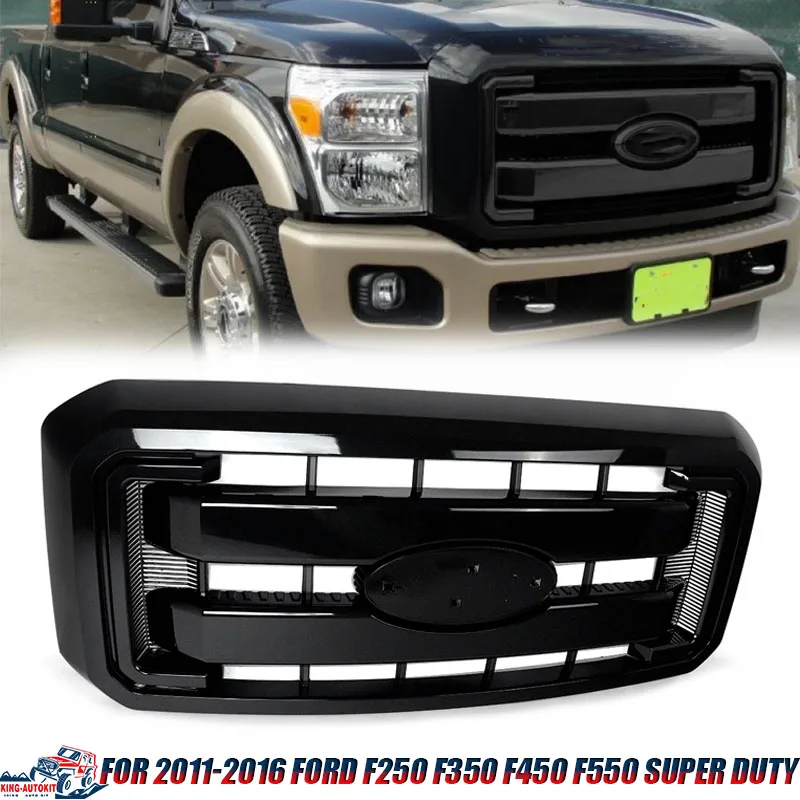 

Front Grill Assembly Fit For 2011-2016 F250 F350 F450 F550 Super Duty F250 Grill Tuxedo Black UH Front Radiator Grille SAIQINGSP