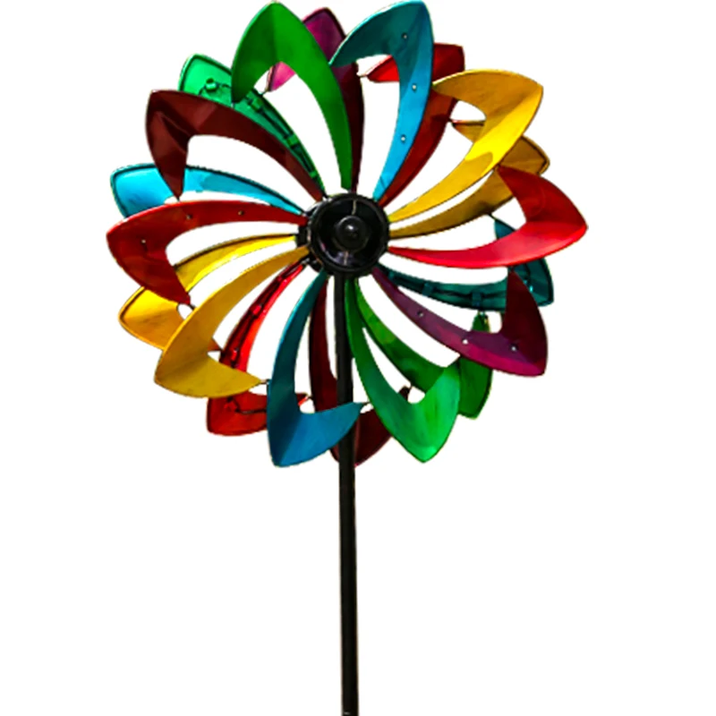 

Wrought iron double-sided color outdoor windmill solar light courtyard landscaping arrangement balcony garden villa decoration