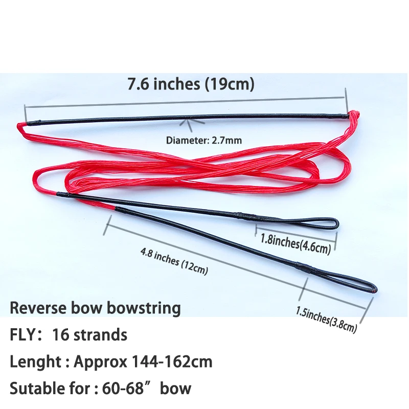 1piece Archery Recurve Bow String with16 Strands is Suitable for 60/62/64/66/68" Bow Shooting Hunting Sports Accessories view 6