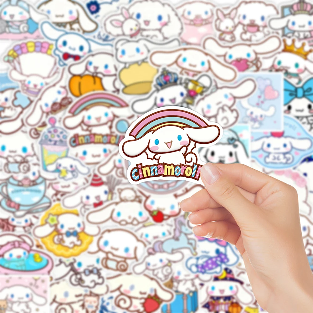 10/30/60 قطعة لطيف سينامورول ملصقات الكرتون Kawaii الشارات اللعب الشارات مقاوم للماء DIY بها بنفسك القرطاسية جدار سانريو ملصق بالجملة