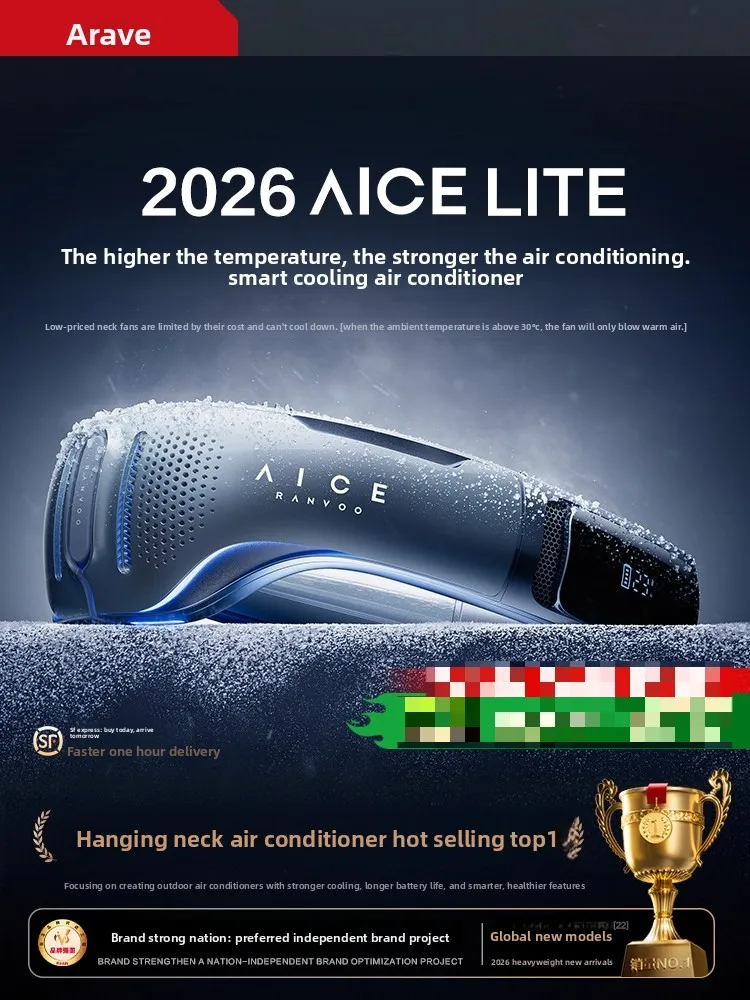 Neck air conditioner 2026 new neck fan cooling small fan mini portable intelligent silent powerful usb charging fan outdoor