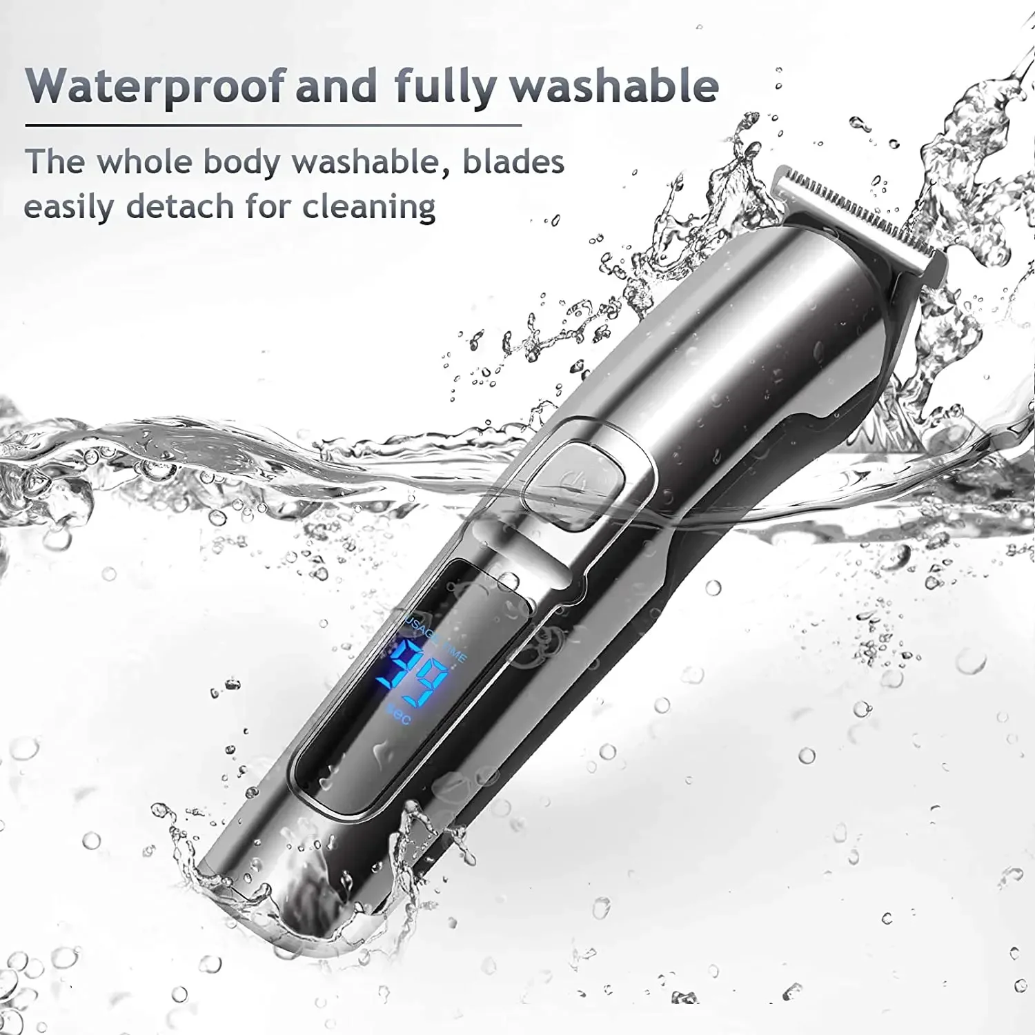 11in1 Waterproof Hair Trimmer Kit for Men - Electric Beard, Face, and Body Grooming Clipper Machine