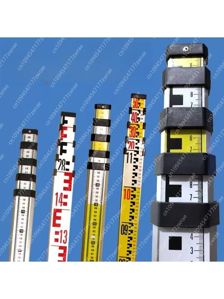 Règle tour niveau en alliage d'aluminium de 5 mètres, échelle de poteau de règle de mesure télescopique 7-3
