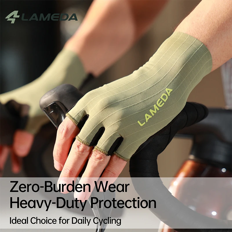 LAMEDA Men's Cycling Gloves Shock-absorbing Anti-Slip Half Finger Gloves Breathable Bicycle Gloves MTB Bike Gloves For Men