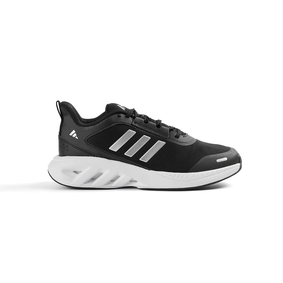 Adidas ALL DAY POWER E Breathable Black Mesh Running Shoes with Enhanced Cushioning Design