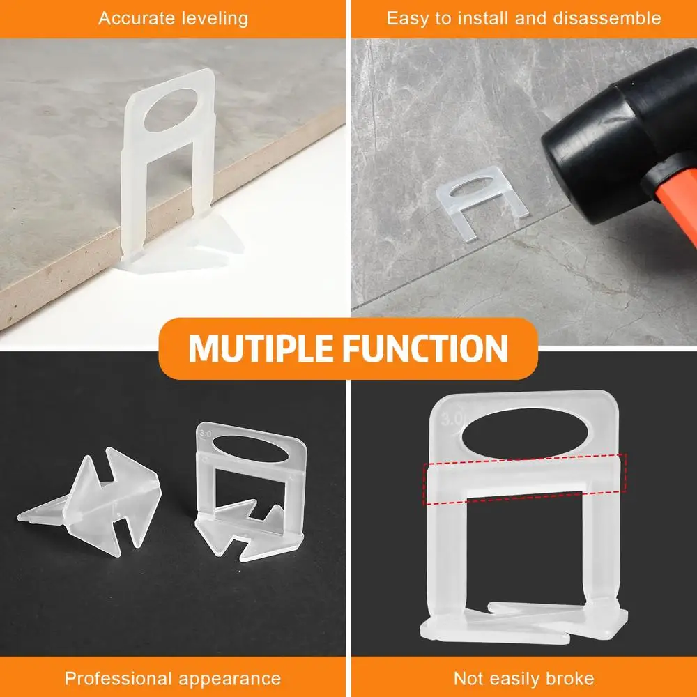 2000-Piece Tile Leveling System Clips Ceramic Stone Installation Tools Wall Floor Professional Lippage-Free Efficient Easy