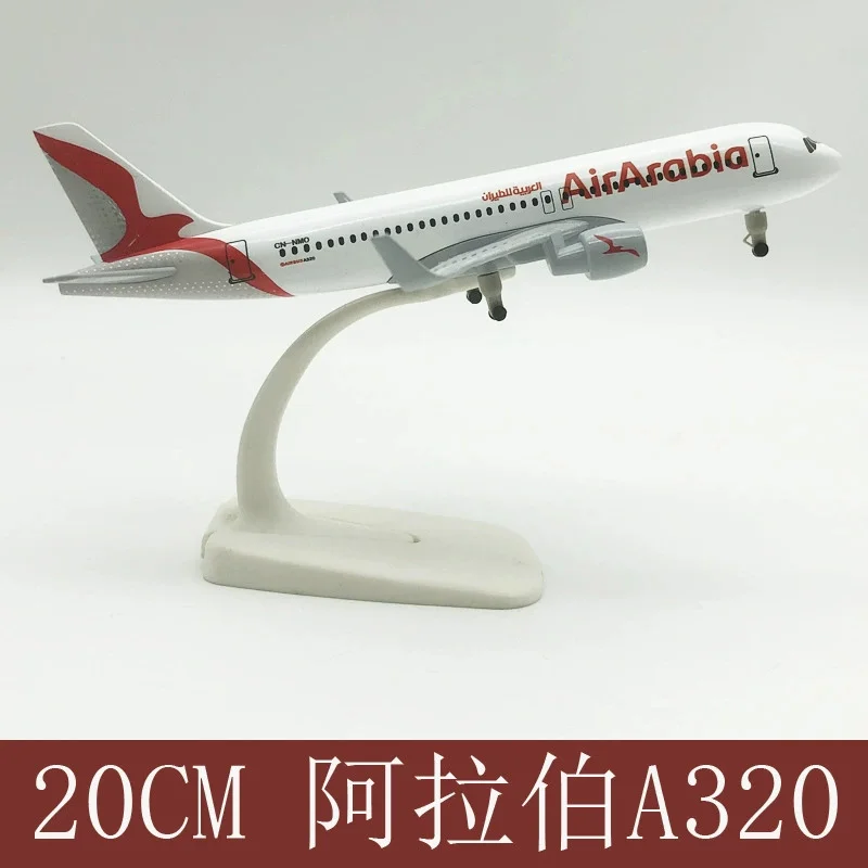 Wohnkultur 20 cm Legierung Flugzeug Modell Air Arabia Airlines A320 Metall Skala Flugzeug 1:400 Statische Flugzeug Mit Ständer Sammlung geschenk