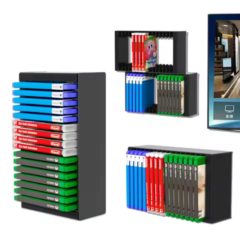 Game Storage Tower Holder, Universal Wall Mount Game Organizers Storage for Nintendo Switch 2/ PS5/4/ XboxOne/Series