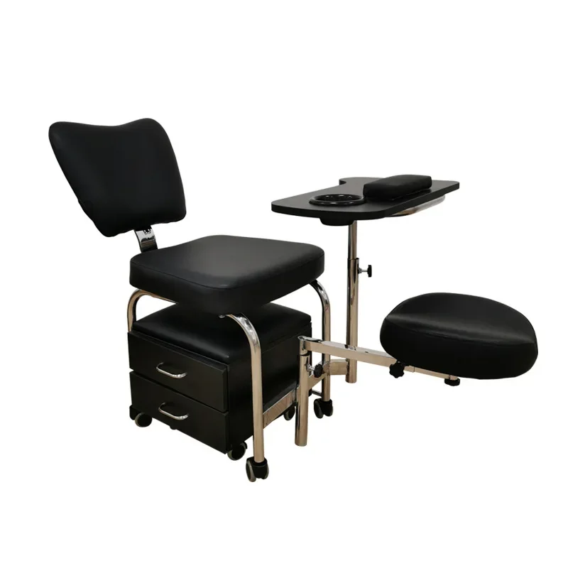 Luxury Salon Equipment Furniture Package Manicure Table Nail Desk Chair Throne Pedicure Chairs Clear Black Top Metal Wood