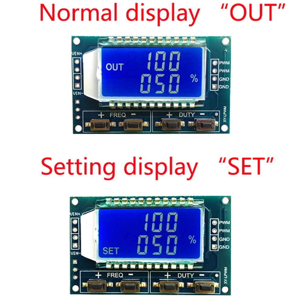 

DC 3.3-30V 1Hz-150Khz Signal Generator Module Square Wave PWM Pulse Frequency Duty Ratio Adjustable Module with LCD Display