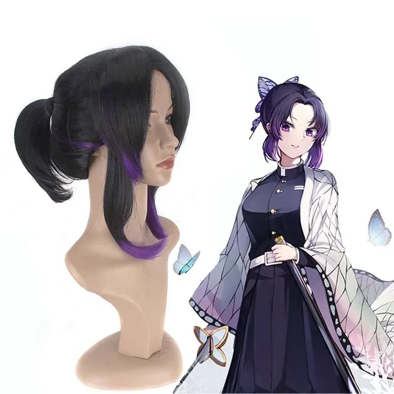 Anime Demon Slayer Wigs Cos Kimetsu no Yaiba Kochou Shinobu Kochou Kanae Tsuyuri Kanawo Wigs Cos Props synthetic Cosplay Wigs