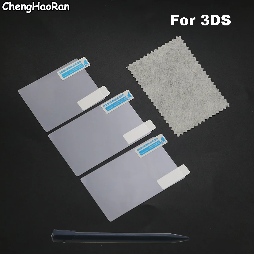 1PCS Top Bottom HD Clear Protective Film For 2DS For 3DS For New 3DS XL For NEW 3DS LCD Screen Protector with Stylus Touch Pen