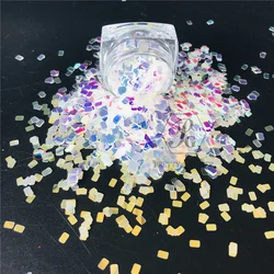 PrettyG 오로라 직사각형 모양 하이 스파클링 글리터 스팽글, 송진 DIY 아트 공예, 네일 메이크업 장식 액세서리, 1 박스