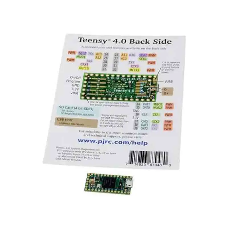 

DEV-15583 RT1062 Teensy 4.0 series ARM® Cortex®-M7 MPU Embedded Evaluation Board MCU